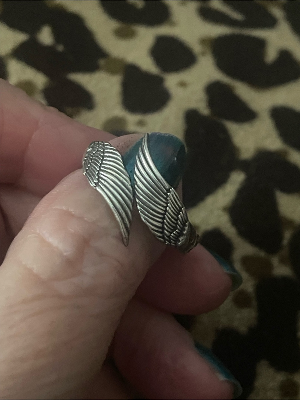 Vintage Harley-Davidson 925 sterling Silver Wing Wrap Ring Sz adjustable